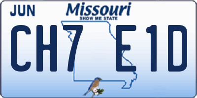 MO license plate CH7E1D