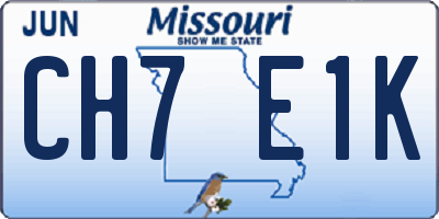 MO license plate CH7E1K