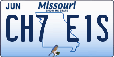 MO license plate CH7E1S