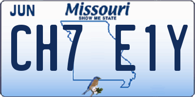 MO license plate CH7E1Y