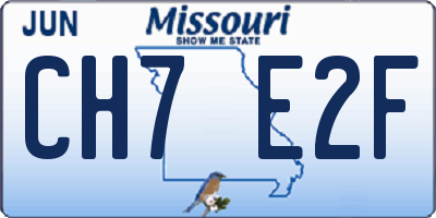 MO license plate CH7E2F