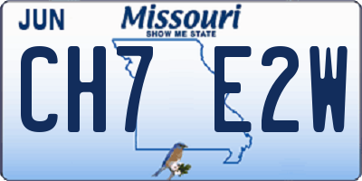 MO license plate CH7E2W