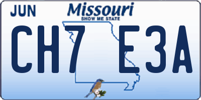 MO license plate CH7E3A