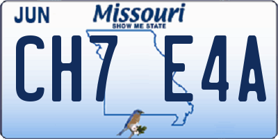MO license plate CH7E4A