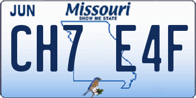 MO license plate CH7E4F