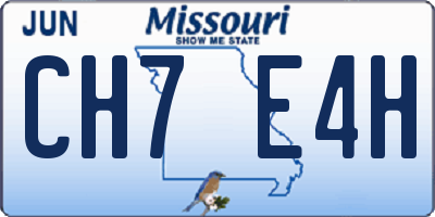 MO license plate CH7E4H
