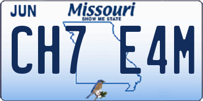 MO license plate CH7E4M