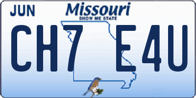 MO license plate CH7E4U