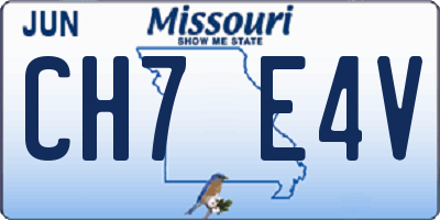 MO license plate CH7E4V