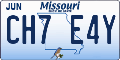 MO license plate CH7E4Y