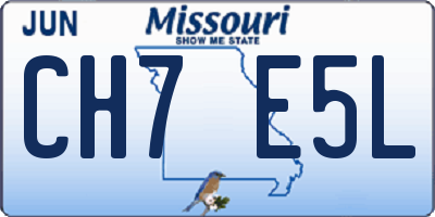 MO license plate CH7E5L