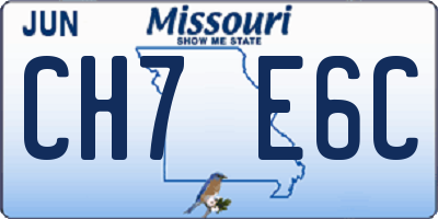 MO license plate CH7E6C