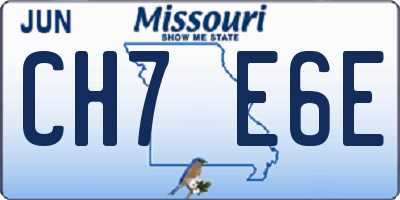 MO license plate CH7E6E