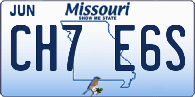 MO license plate CH7E6S