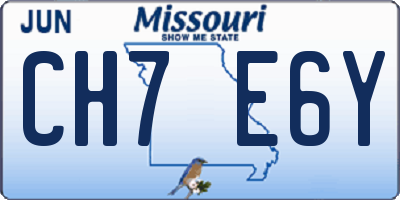 MO license plate CH7E6Y