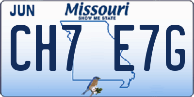 MO license plate CH7E7G