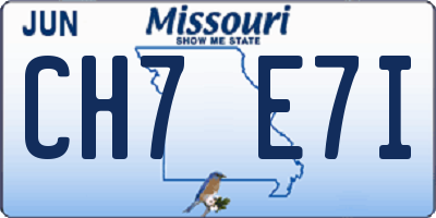 MO license plate CH7E7I