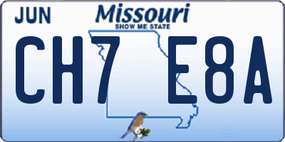 MO license plate CH7E8A