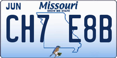 MO license plate CH7E8B