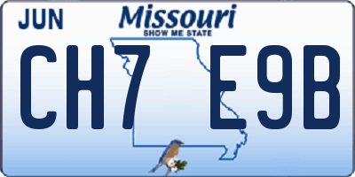 MO license plate CH7E9B
