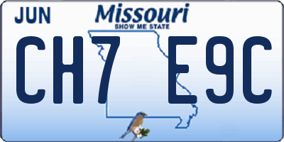 MO license plate CH7E9C
