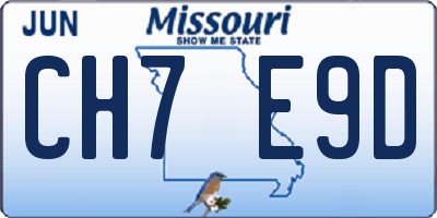MO license plate CH7E9D