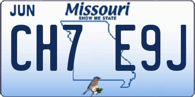 MO license plate CH7E9J