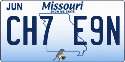 MO license plate CH7E9N