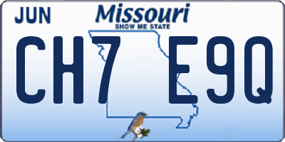 MO license plate CH7E9Q