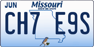 MO license plate CH7E9S