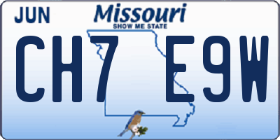 MO license plate CH7E9W