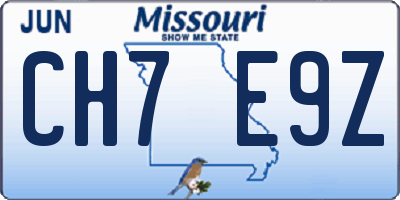 MO license plate CH7E9Z