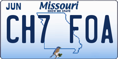 MO license plate CH7F0A