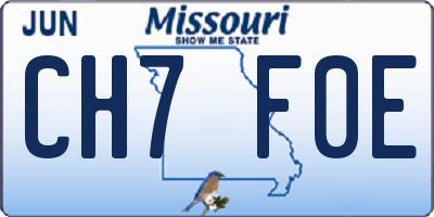 MO license plate CH7F0E