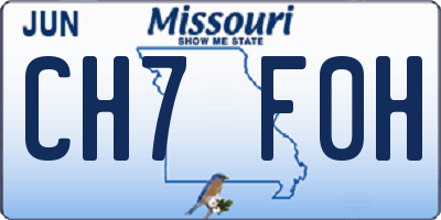 MO license plate CH7F0H