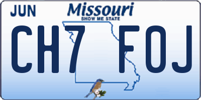 MO license plate CH7F0J