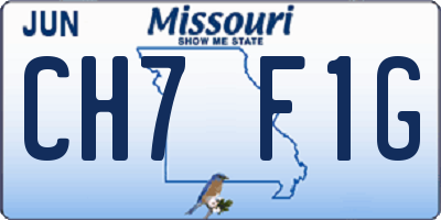 MO license plate CH7F1G