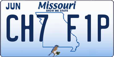 MO license plate CH7F1P