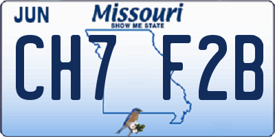 MO license plate CH7F2B