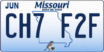 MO license plate CH7F2F