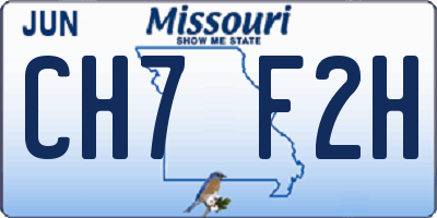 MO license plate CH7F2H
