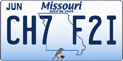 MO license plate CH7F2I