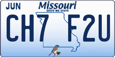 MO license plate CH7F2U