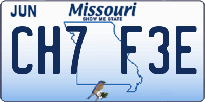 MO license plate CH7F3E