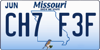 MO license plate CH7F3F