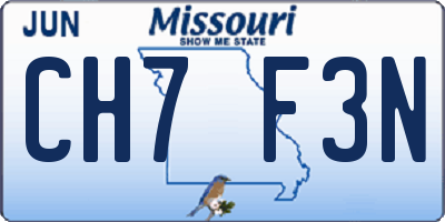 MO license plate CH7F3N