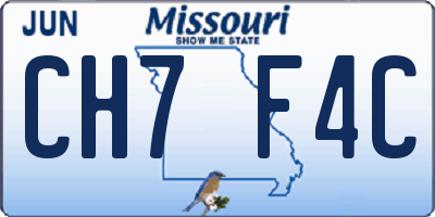 MO license plate CH7F4C
