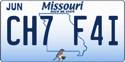 MO license plate CH7F4I