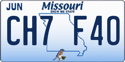 MO license plate CH7F4O