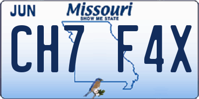 MO license plate CH7F4X